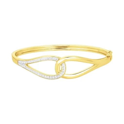 Bracelet femme jonc empierré EDORA PLAQUE OR et oxydes