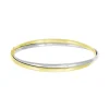 Bracelet Femme Jonc Flexible Sans Charnière OR 375/1000 Bicolore