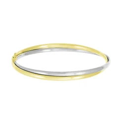 Bracelet Femme Jonc Flexible Sans Charnière OR 375/1000 Bicolore