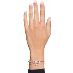 Bracelet Femme Jonc Infini Swarovski Hyperbola Métal Argenté et Zircones 5684049