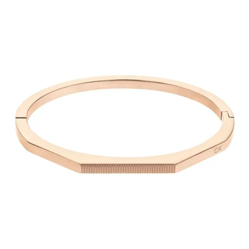 Bracelet femme jonc ouvrant CALVIN KLEIN FACETED acier doré rose