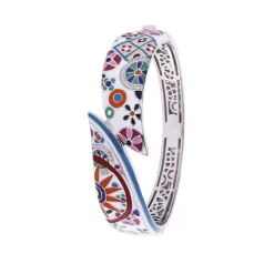 Bracelet Femme Jonc Pashmina UNA STORIA ARGENT 925/1000 Laqué Multicolore et Oxydes
