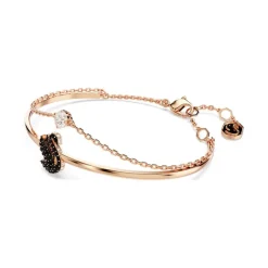Bracelet Femme Jonc Swan SWAROVSKI Métal Doré Rose et Cristaux 5678048