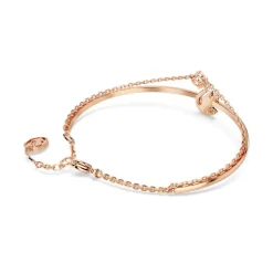 Bracelet Femme Jonc Swan SWAROVSKI Métal Doré Rose et Cristaux 5678048