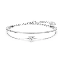 bracelet femme jonc swarovski Ortyx métal rhodié et cristaux