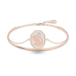 Bracelet femme jonc Swarovski Signum métal doré rose et cristaux