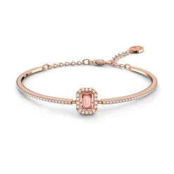 Bracelet femme jonc Swarovski Millenia métal doré rose et cristaux