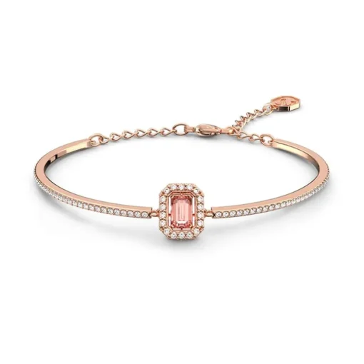 Bracelet femme jonc Swarovski Millenia métal doré rose et cristaux