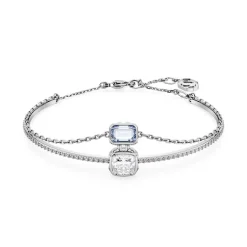 Bracelet Femme Jonc SWAROVSKI STILLA BLEU Métal Rhodié Blanc