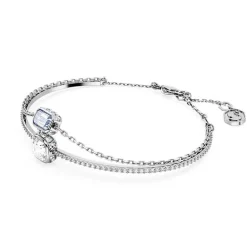 Bracelet Femme Jonc SWAROVSKI STILLA BLEU Métal Rhodié Blanc