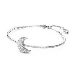 Bracelet Femme Jonc SWAROVSKI LUNA Métal Rhodié Blanc