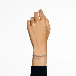 bracelet femme jonc swarovski Ortyx métal rhodié et cristaux