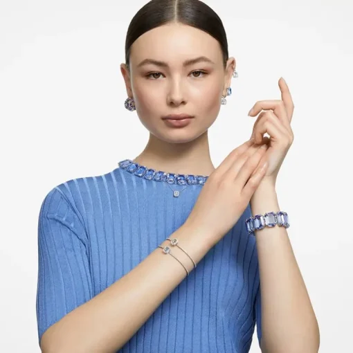 bracelet femme jonc swarovski Millenia métal rhodié et cristaux