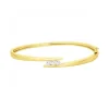 Bracelet femme jonc trilogie EDORA PLAQUE OR et oxydes