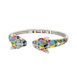 Bracelet Femme Jonc UNA STORIA FAUVE PANTHERE Argent 925/1000 Rhodié