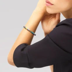 Bracelet Femme Jonc UNA STORIA LOVEBIRD PERROQUET Argent 925/1000 Rhodié