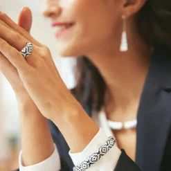 Bracelet femme jonc UNA STORIA AZTEC ARGENT925/1000 et oxydes