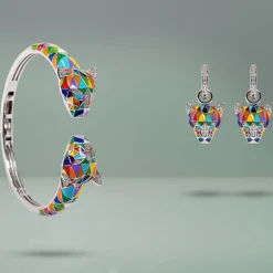 Bracelet Femme Jonc UNA STORIA FAUVE PANTHERE Argent 925/1000 Rhodié