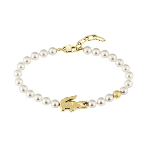 Bracelet Femme LACOSTE Acier Doré et Perles 2040430