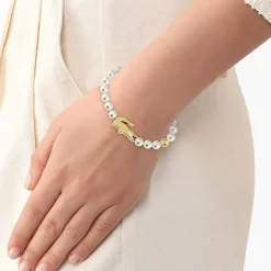 Bracelet Femme LACOSTE Acier Doré et Perles 2040430