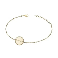 Bracelet femme Maman PHEBUS acier doré