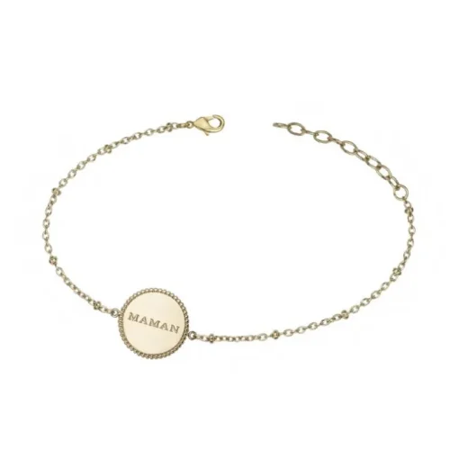 Bracelet femme Maman PHEBUS acier doré