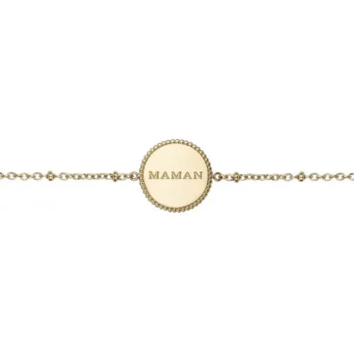 Bracelet femme Maman PHEBUS acier doré