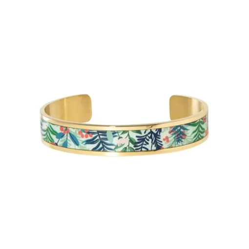 bracelet femme manchette Louise's Garden Fruits sauvages acier doré