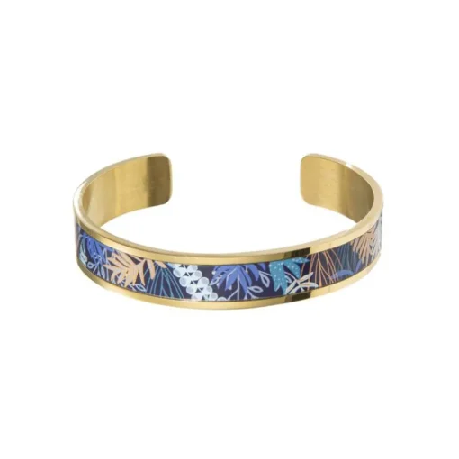 bracelet femme manchette Louise's Garden végétation Colin de Virginie acier doré