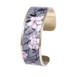Bracelet Femme Manchette Végétal Magnolia LOUISE'S GARDEN Acier Doré