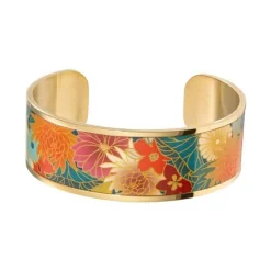 Bracelet Femme Manchette Louise's Garden Fleurs de lys Acier Doré MOF2214