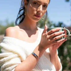 bracelet femme manchette Louise's Garden végétation Colin de Virginie acier doré
