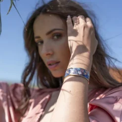 bracelet femme manchette Louise's Garden oiseau Colin de Virginie acier doré