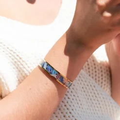 bracelet femme manchette Louise's Garden végétation Colin de Virginie acier doré