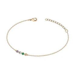Bracelet Femme Multi Couleurs EDORA PLAQUE OR et Oxydes EDO66300063