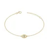 Bracelet Femme Oeil de Protection PLAQUE OR jaune et laque
