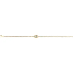 Bracelet Femme Oeil de Protection PLAQUE OR jaune et laque