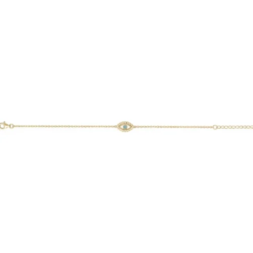 Bracelet Femme Oeil de Protection PLAQUE OR jaune et laque