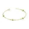 Bracelet Femme OR 375/1000 Bicolore et Emeraudes