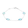 Bracelet Femme OR 375/1000 Blanc et Topazes