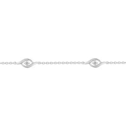 Bracelet Femme OR 375/100 Blanc et Oxydes