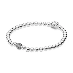 Bracelet Femme PANDORA SPHÈRE ET PAVÉ 19CM Argent 925/1000