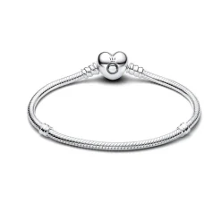 Bracelet Femme Pandora ARGENT 925/1000 Maille Serpent Fermoir Cœur 590719-20
