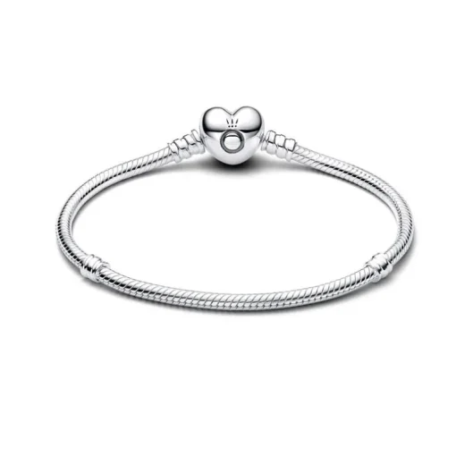 Bracelet Femme Pandora ARGENT 925/1000 Maille Serpent Fermoir Cœur 590719-20