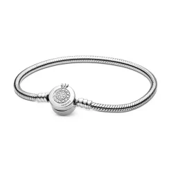 Bracelet Femme PANDORA MAILLE SERPENT 18 CM O COURONNÉ SCINTILLANT Argent 925/1000