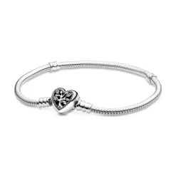 Bracelet Femme PANDORA MAILLE SERPENT 19 CM FERMOIR CŒUR ARBRE DE VIE Argent 925/1000