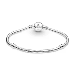 Bracelet Femme PANDORA MAILLE SERPENT 19 CM FERMOIR MÉDAILLON BLEU SCINTILLANT Argent 925/1000