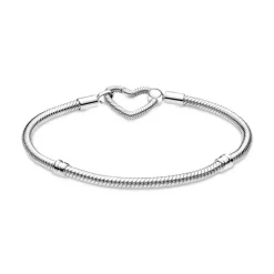 Bracelet Femme PANDORA MAILLE SERPENT 19CM FERMOIR CŒUR Argent 925/1000