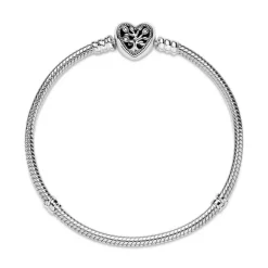 Bracelet Femme PANDORA MAILLE SERPENT 19 CM FERMOIR CŒUR ARBRE DE VIE Argent 925/1000