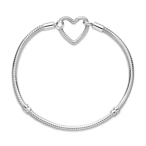 Bracelet Femme PANDORA MAILLE SERPENT 19CM FERMOIR CŒUR Argent 925/1000